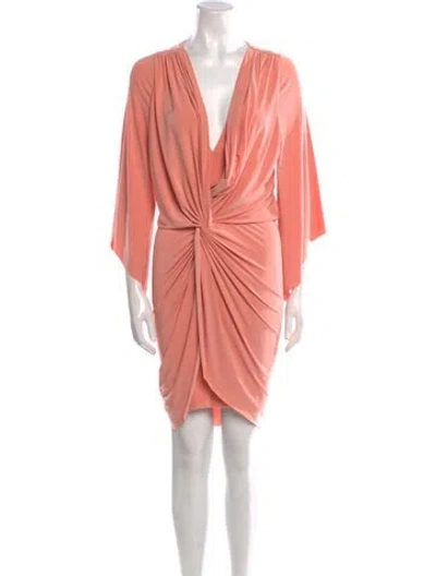 Pre-owned Misa V-neck Mini Dress In Pink