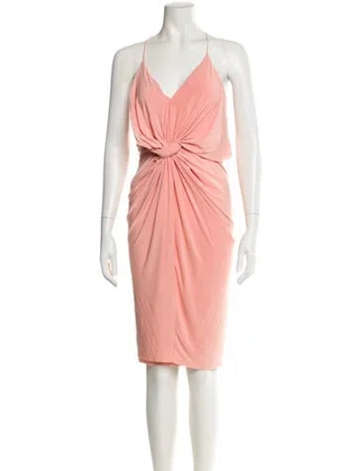 Pre-owned Misa V-neck Mini Dress In Pink
