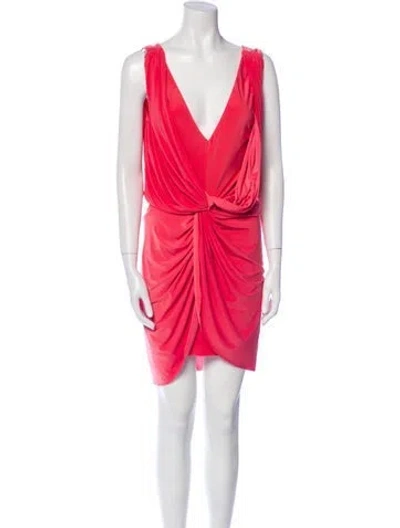 Pre-owned Misa V-neck Mini Dress In Pink