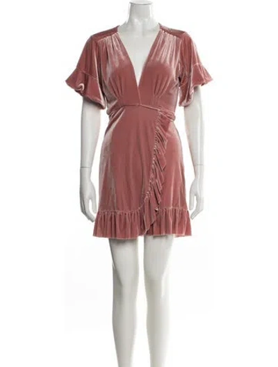 Pre-owned Misa V-neck Mini Dress In Pink