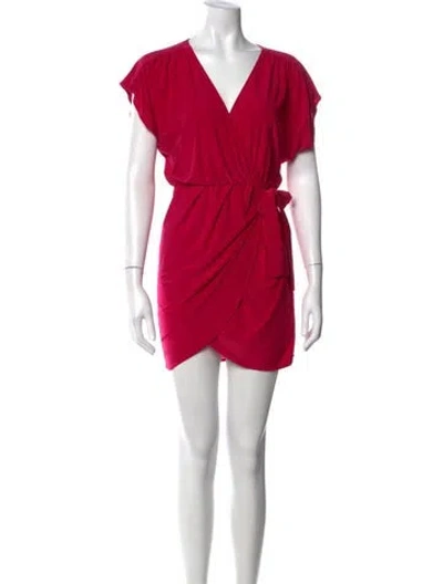Pre-owned Misa V-neck Mini Dress In Pink