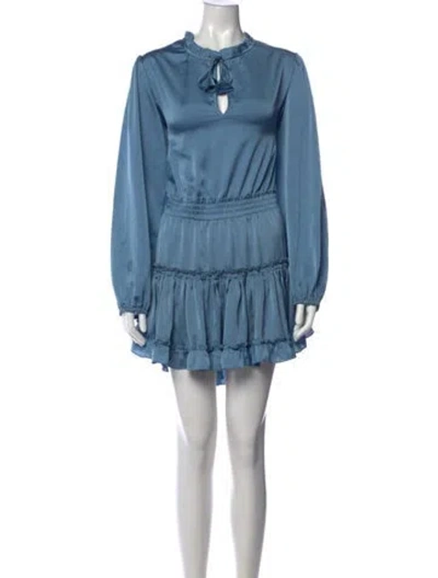Pre-owned Misa V-neck Mini Dress In Purple