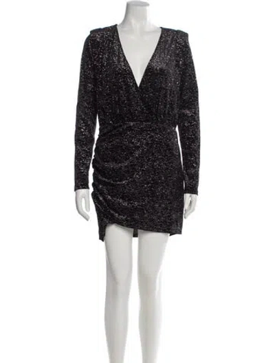 Pre-owned Misa V-neck Mini Dress W/ Tags In Black