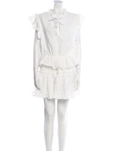 Pre-owned Misa V-neck Mini Dress In White