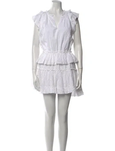 Pre-owned Misa V-neck Mini Dress In White