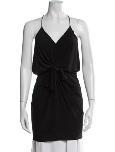 Pre-owned Misa V-neck Sleeveless Top In Black