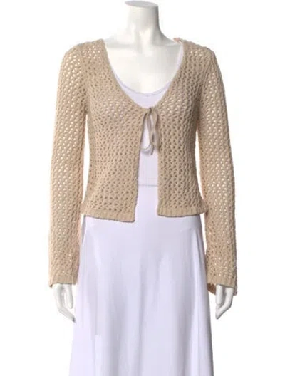 Pre-owned Misa V-neck Sweater In Neutral
