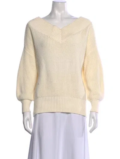 Pre-owned Misa V-neck Sweater In Neutral