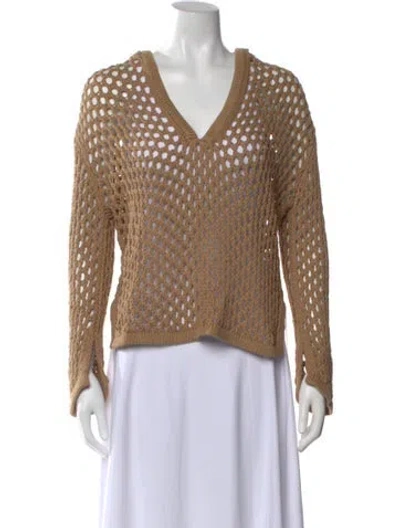 Pre-owned Misa V-neck Sweater W/ Tags In Brown