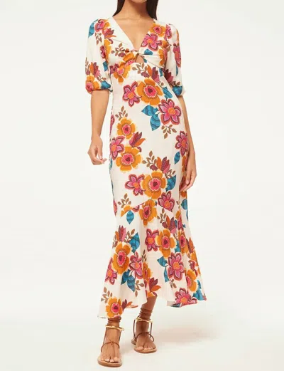 Misa Wallis Floral Midi Dress In Multi