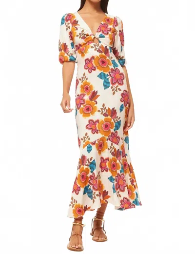 Misa Wallis Dress In Flora Marbella In Neutral
