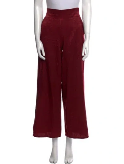 Pre-owned Misa Wide Leg Pants In Red