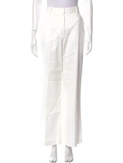 Pre-owned Misa Wide Leg Pants In White