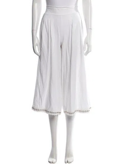 Pre-owned Misa Wide Leg Pants In White