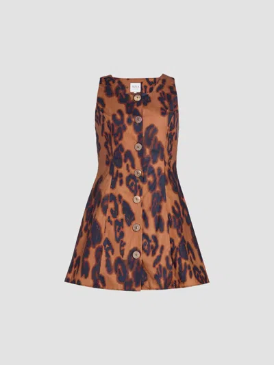Misa Women's Alyse Blotted Leopard-print Button-front Minidress In Cocoa Leopard