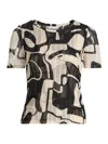 Misa Amor Top In Abstract Marble In Multi