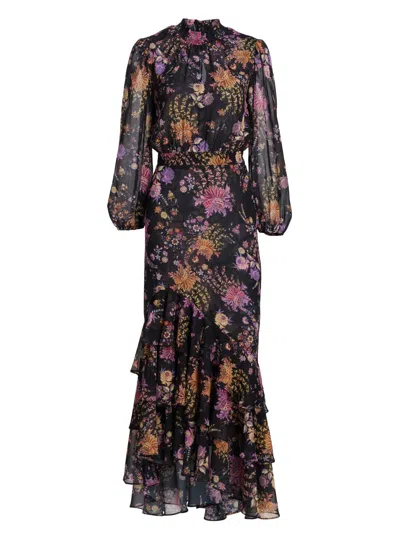 Misa Women's Audrey Floral Chiffon Maxi Dress