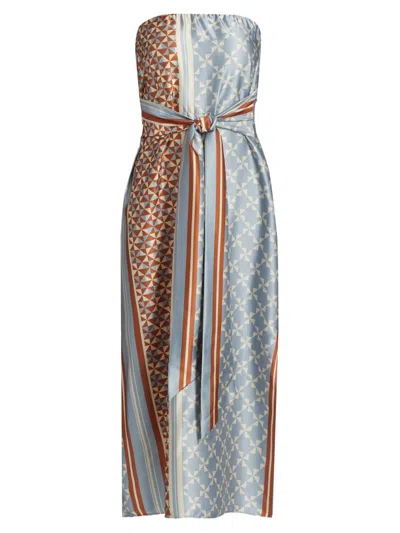 Misa Women's Damalis Satin Midi-dress In Gray