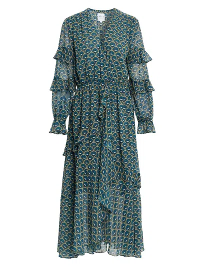 Misa Women's Delora Floral Chiffon Midi-dress In Neutral