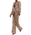 Misa Dionne Deep V-neck Jacket In Leopard Print In Brown