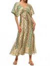 Misa Irene Midi Dress In Limoncello Geo Mix In Multi