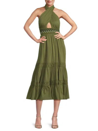 Misa Women's Karolina Halter Maxi Dress In Olive