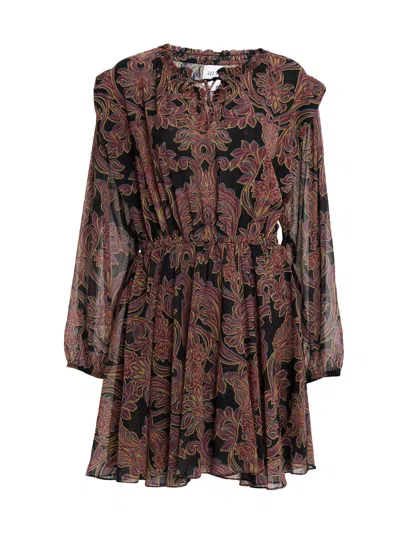 Misa Women's Lilly Floral Chiffon Minidress In Neutral