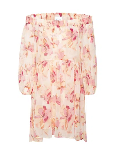 Misa Women's Millie Floral Off-the-shoulder Chiffon Minidress In Pink