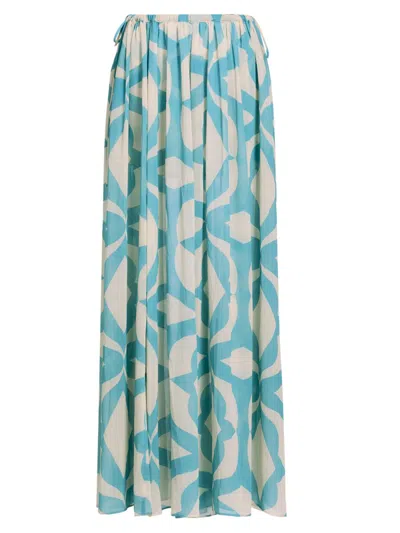 Misa Women's Nila Printed A-line Maxi Skirt In Blue