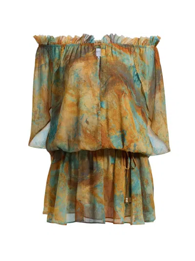 Misa Women's Nila Printed Off-the-shoulder Minidress