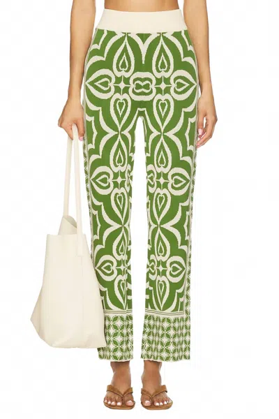 Misa Women's Orla Trousers In Green Mosaic Mix In Multi