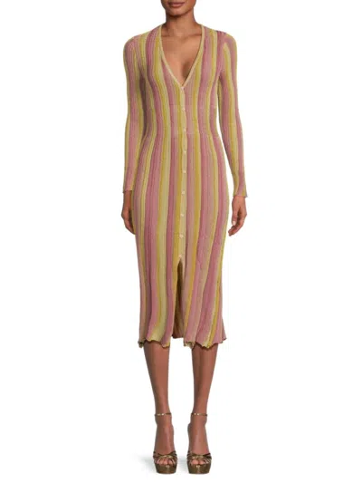 Misa Women's Rafael Striped Midaxi Dress In Pink Combo