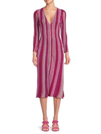 Misa Women's Rafael Striped Midaxi Dress In Violet Combo