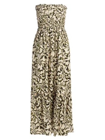 Misa Women's Sanya Floral Smocked Maxi Dress In Green