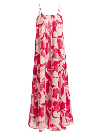 Misa Women's Stella Floral Chiffon Maxi Dress In Pink