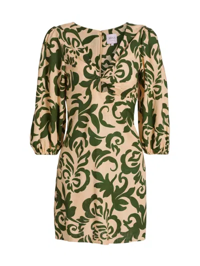 Misa Women's Willa Printed Keyhole Minidress In Green
