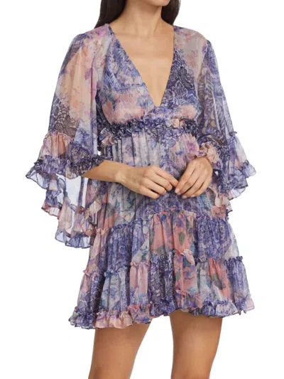 Misa Women's Yasemin Butterfly Sleeve Babydoll Dress In Lilac