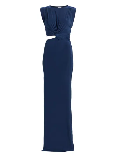 Misa Women's Yvette Draped Cut-out Maxi Dress In Blue
