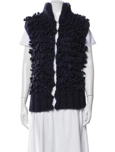 Pre-owned Misa Wool Vest In Blue