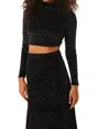 Misa Yasmeen Long Sleeve Top In Rainbow Astral Dusted In Black