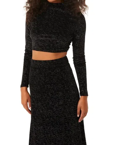 Misa Yasmeen Long Sleeve Top In Rainbow Astral Dusted In Black