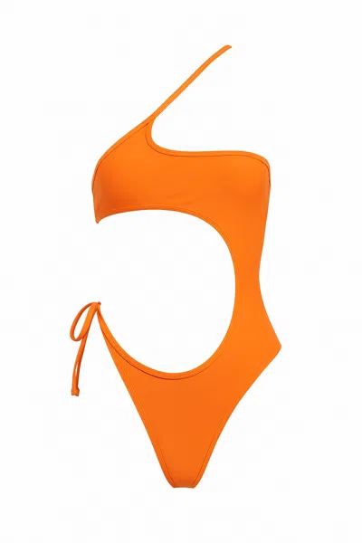 Misari Women's Orange Bali Cut-out Swimsuit