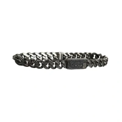 Misayo House Men's Curb Bracelet- Black Rhodium