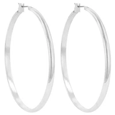 Misayo House Women's Donna Flat Classic Hoops - Silver In Metallic