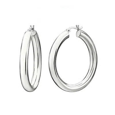 Misayo House Women's Tatiana Hoops 25mm - Silver In Transparent