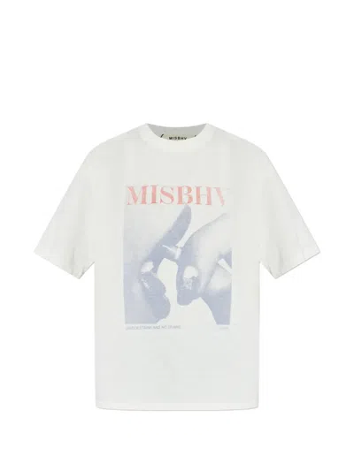 Misbhv 그래픽 프린트 티셔츠 In White