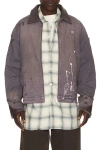 Misbhv 1997 Paint Splatter Canvas Work Jacket In Purple