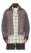 Misbhv 1997 Paint Splatter Canvas Work Jacket In Gray