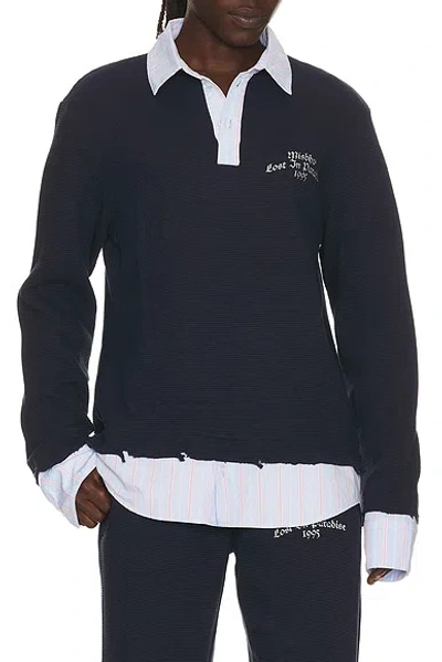 Misbhv 2in1 Varsity Polo In Blue