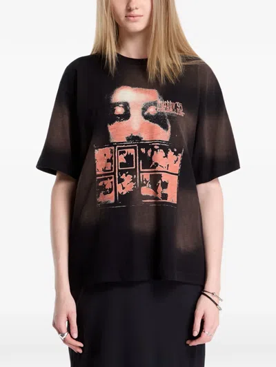 Misbhv 7:30 Pm Lakefront Graphic-print Washed T-shirt In Black